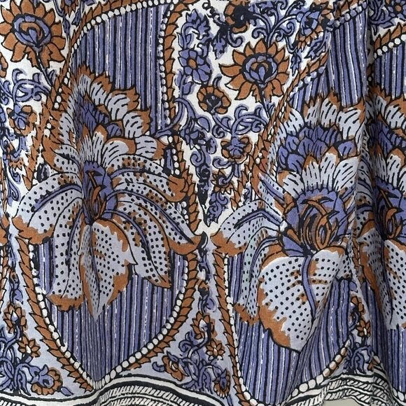 SALE 2/25 Lucky Brand Floral and Polka Dot Bohemian Style Blouse Size Medium - Picture 3 of 11